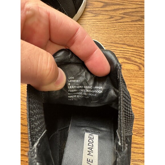 Steve Madden Women's Size‎ 8 Shoes Black White Suede Chelsea Hidden Wedge Boots - Picture 5 of 7